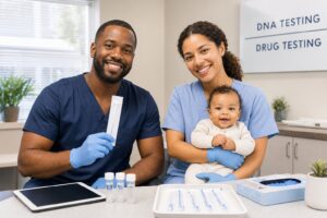 The DNA Man provides baby DNA testing, family DNA testing, paternity testing, maternity testing, legal DNA testing, oral swab DNA collection, relationship DNA testing, court-admissible DNA testing, and DNA collection services in Michigan City, Indiana. Appointments Only at 132 E. 6th St. Unit 1E.