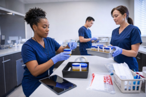 The DNA Man provides urine drug testing, specimen processing, specimen collection, chain-of-custody documentation, instant drug testing, DOT drug testing, employment drug testing, legal DNA testing, background checks, I-9 verification, and collection services in Highland, Indiana. Walk-ins Welcomed at 2550 Industrial Dr. Unit B.